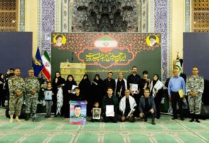 حضور خانواده شهدای جنگ تحمیلی ۱۲ روزه شهرستان مرند در مراسم گرامیداشت شهدای اقتدار آذربایجان شرقی