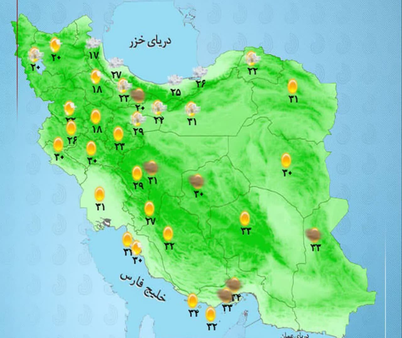 رگبار و رعدوبرق در اکثر مناطق کشور