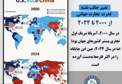 ♨️تغییر جالب نقشه قدرت تجارت جهانی از ۲٠٠٠ تا ۲٠۲۴