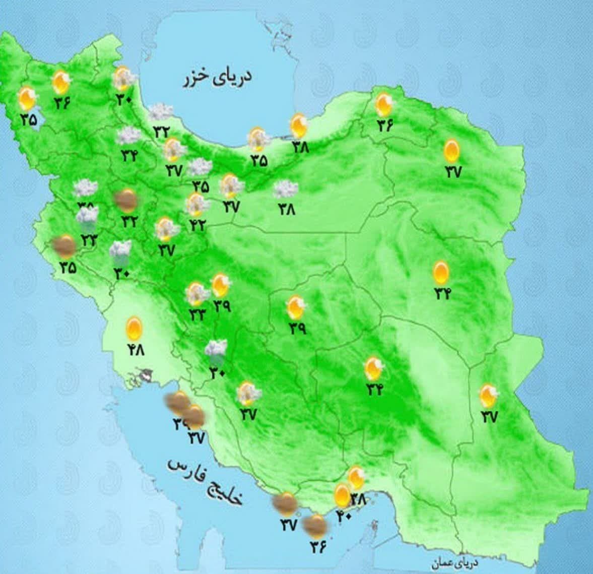 رگبار و رعدوبرق در مناطق جنوبی کشور