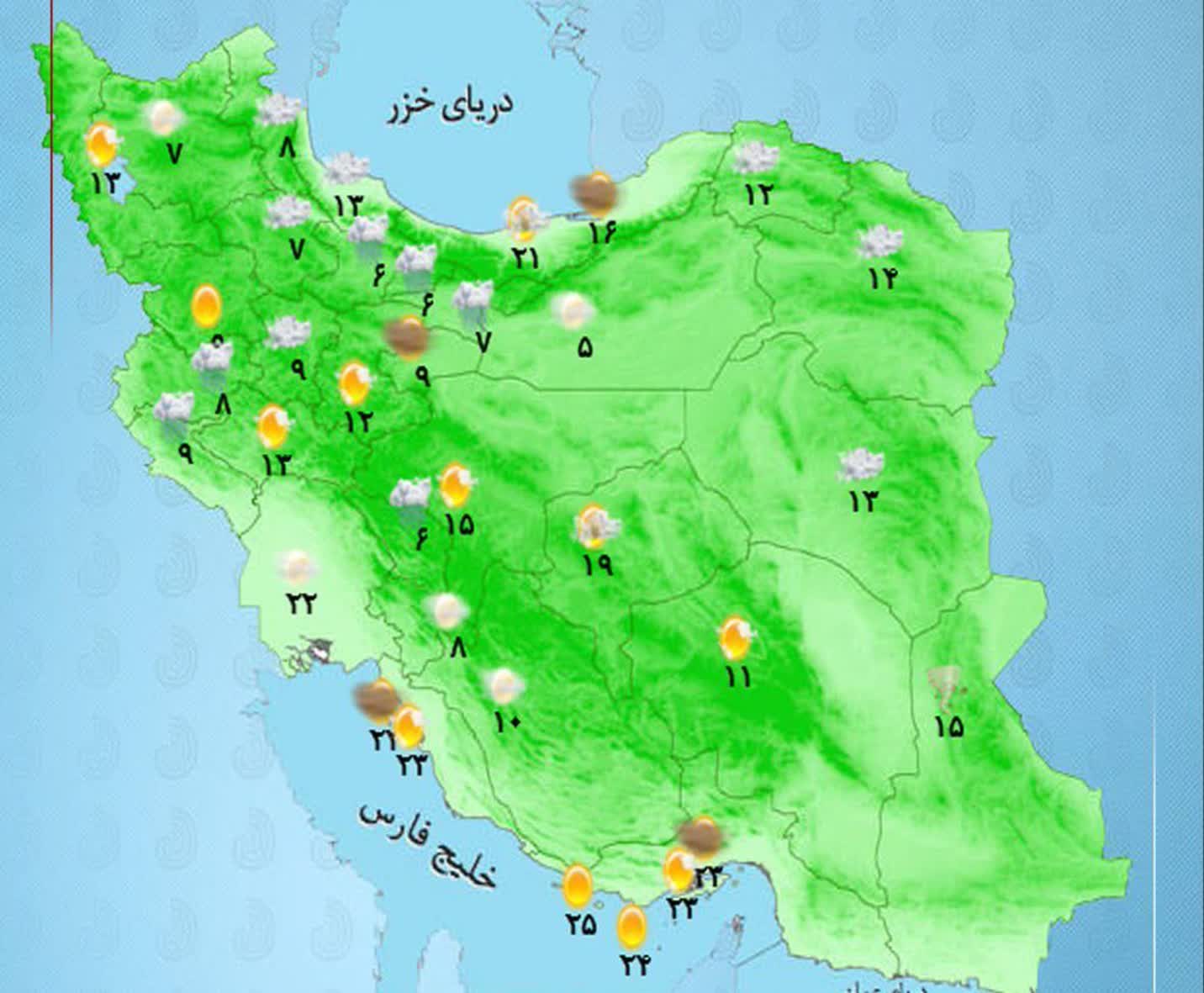 بارش برف و باران در نیمه شمالی کشور