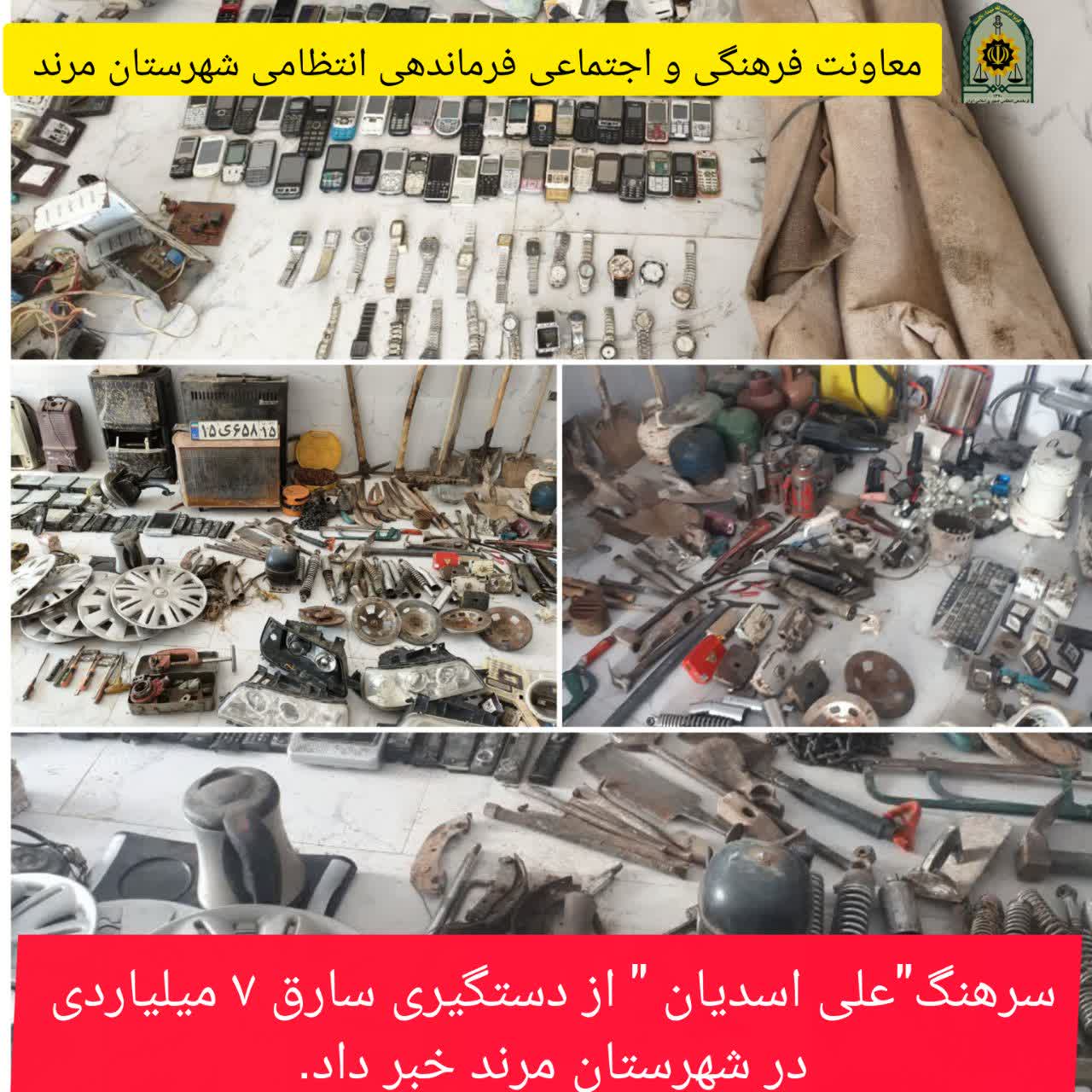 دستگیری سارق اماکن خصوصی با کشف اموال ۷ میلیارد ریالی در مرند