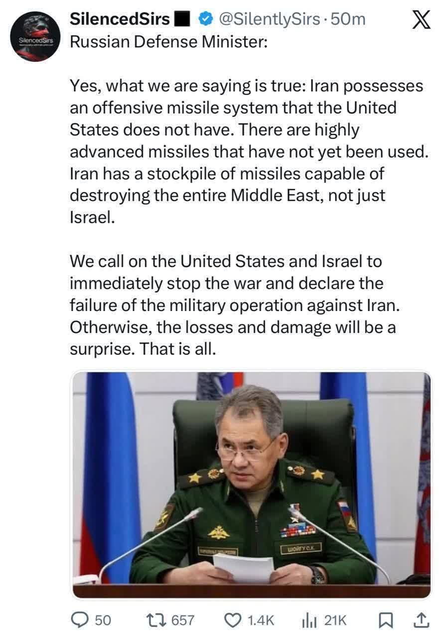 نظام موشکی تهاجمی‌ ایران را آمریکا ندارد.